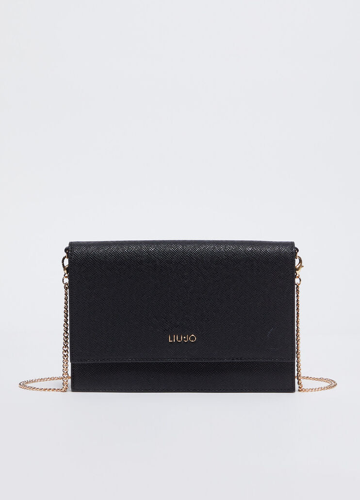 Black crossbody bag with logo