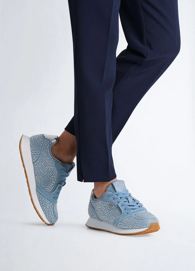 Sneakers with all-over rhinestones