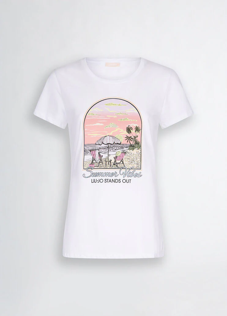 Cotton T-shirt with print