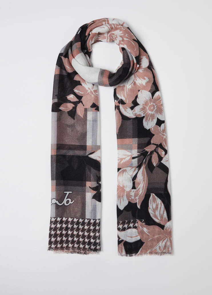 Floral chequered stole
