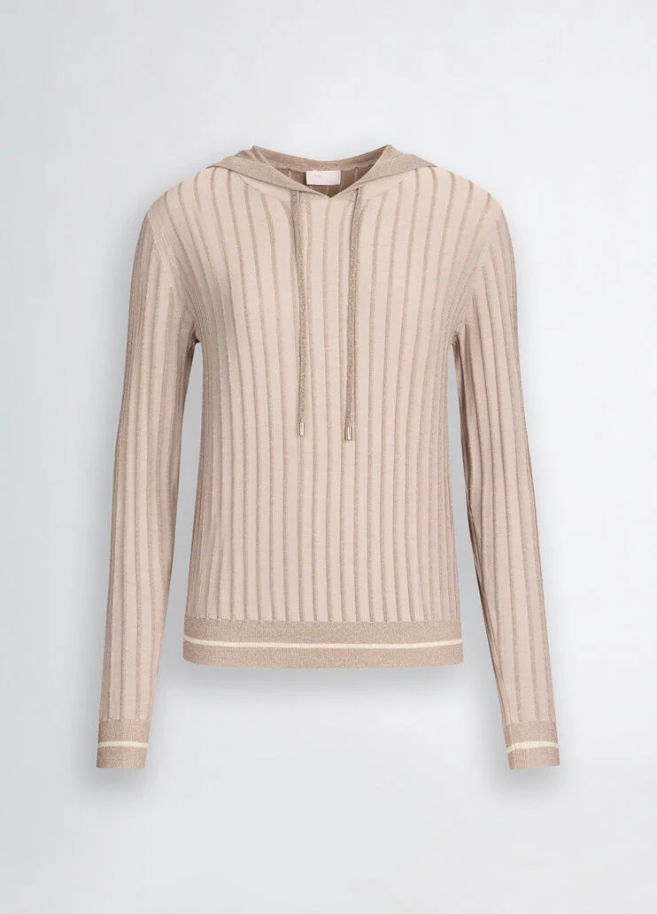 Beige hooded jumper