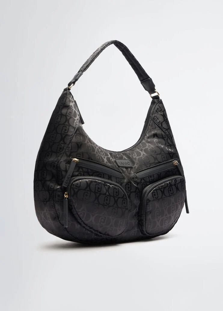 Nylon jacquard shoulder bag