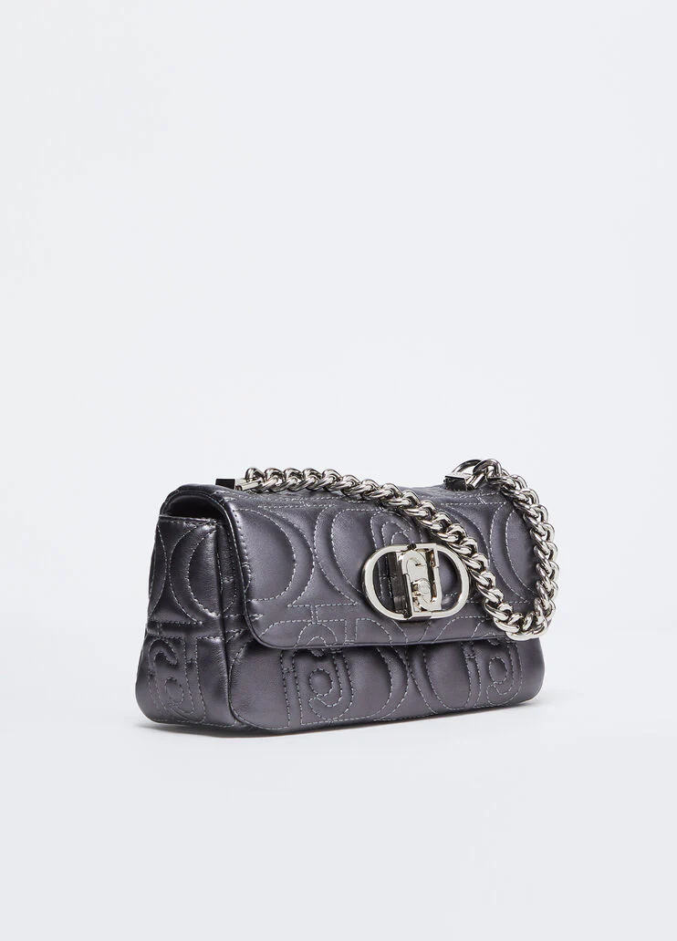 Quilted shoulder bag with logo