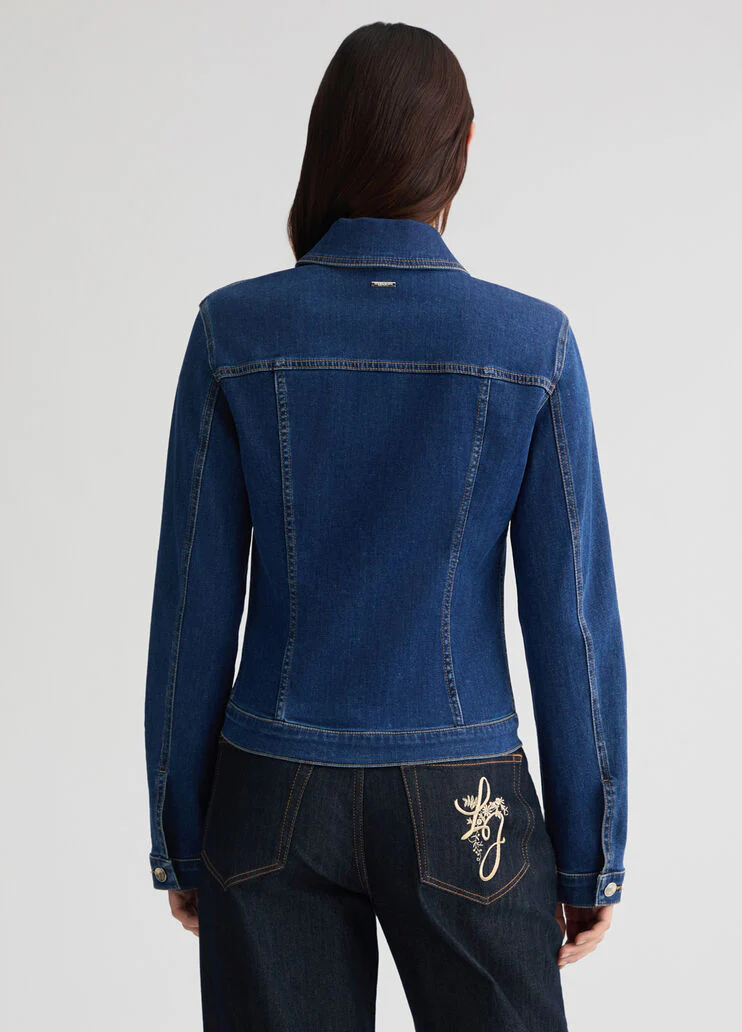 Denim jacket with rhinestones