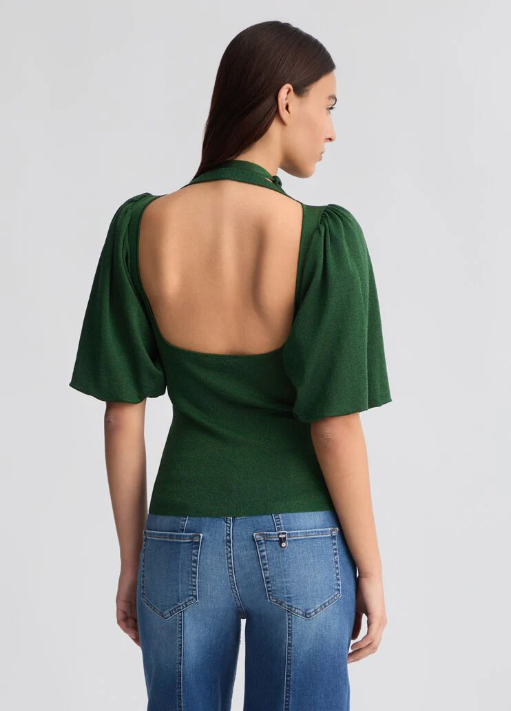 Cut-out top with wild jungle lux print