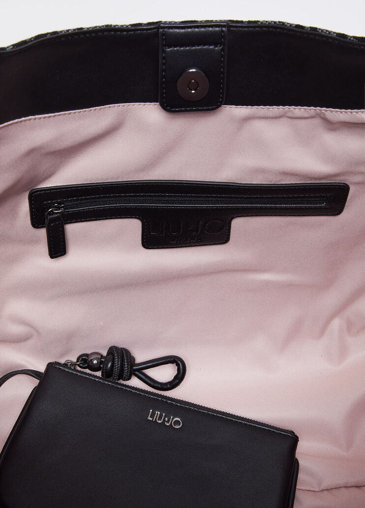 Jacquard shopping bag with logo