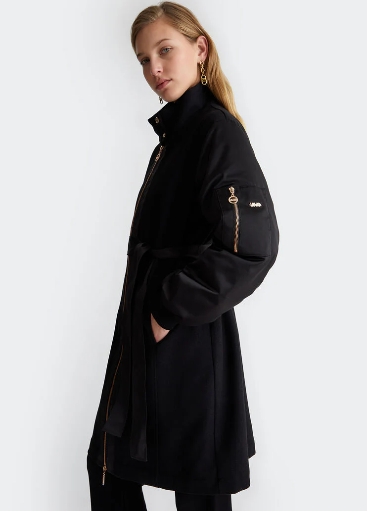 Wool and nylon coat
