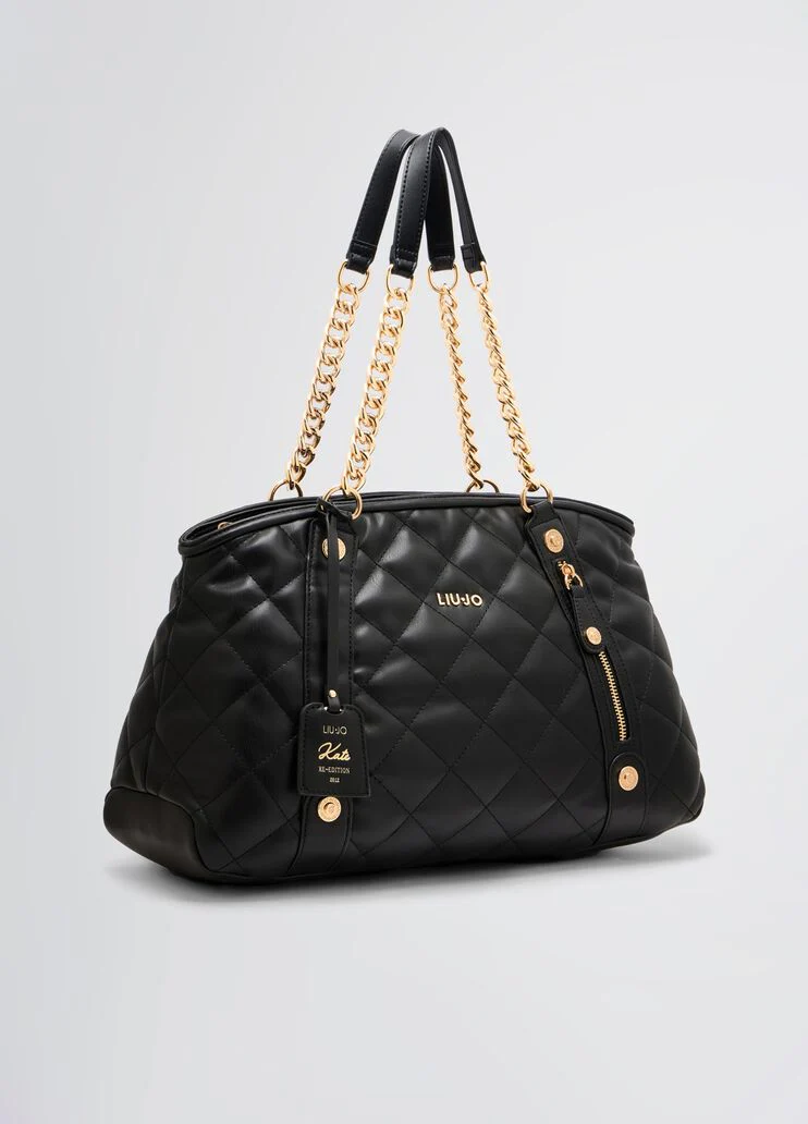 Quilted black handbag