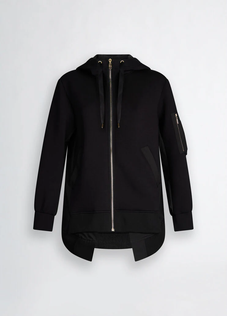 Black hooded jacket