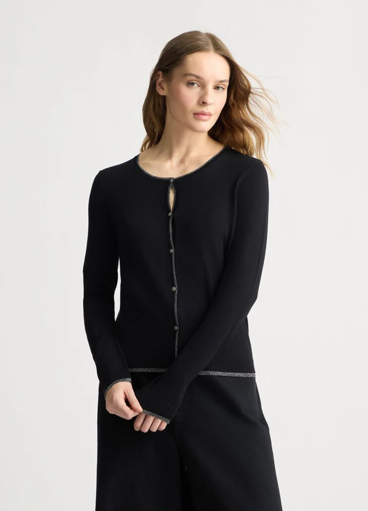 Cardigan with jewel buttons