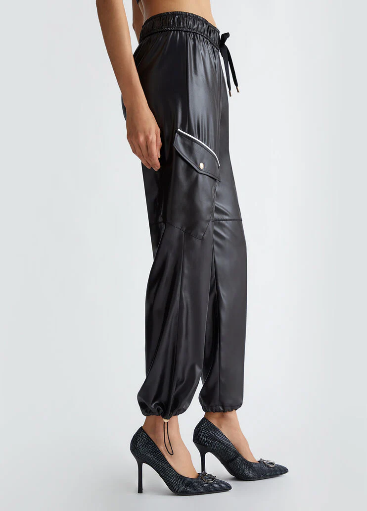 Jogging trousers in coated fabric