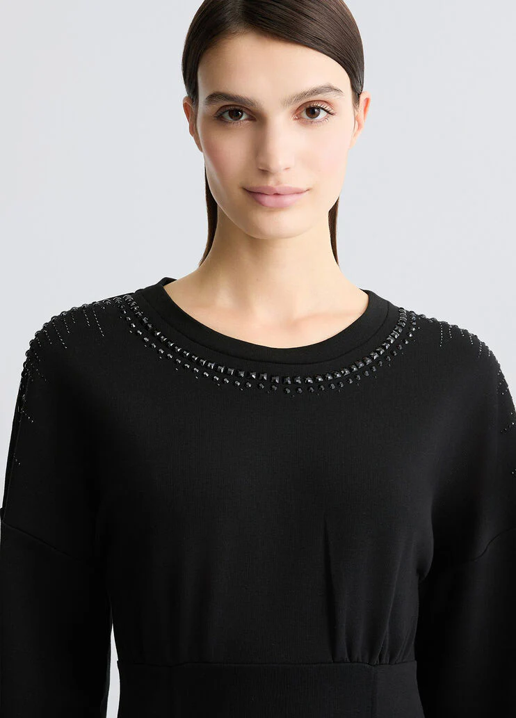 Short black sweatshirt dress