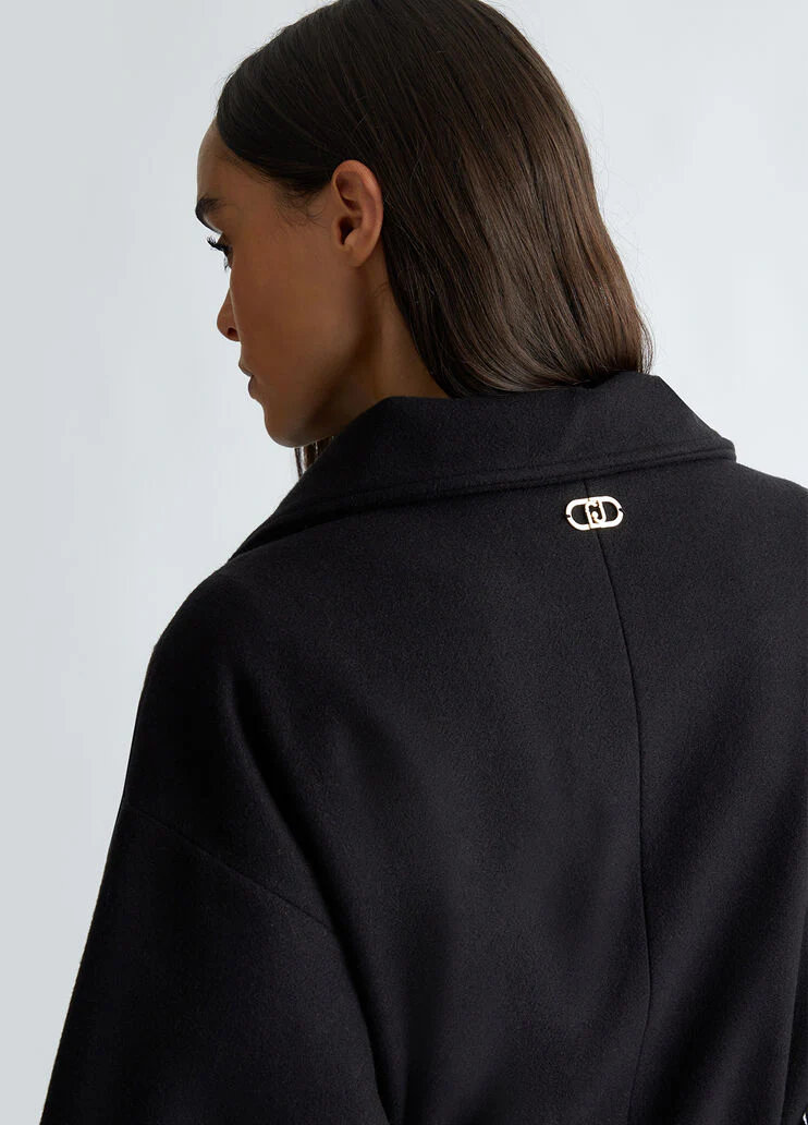 Short wool-blend coat