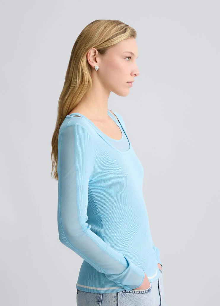 Jumper with tulle inserts