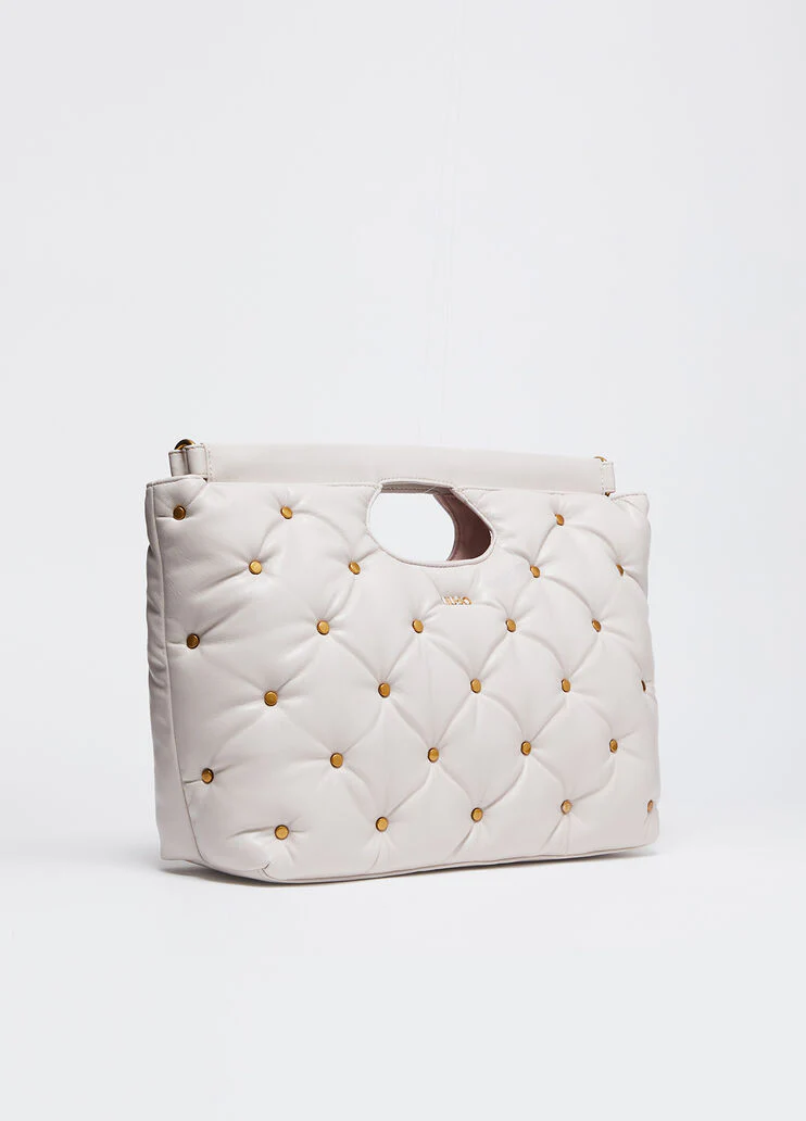 Studded glossy handbag