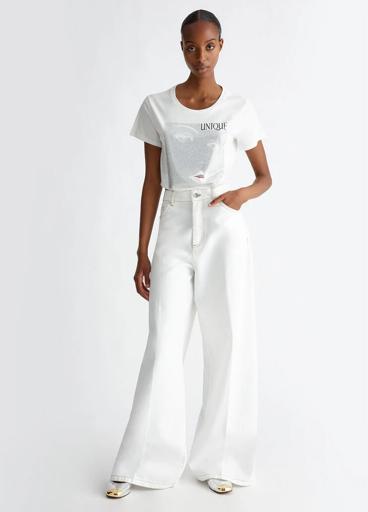 T-shirt with rhinestones