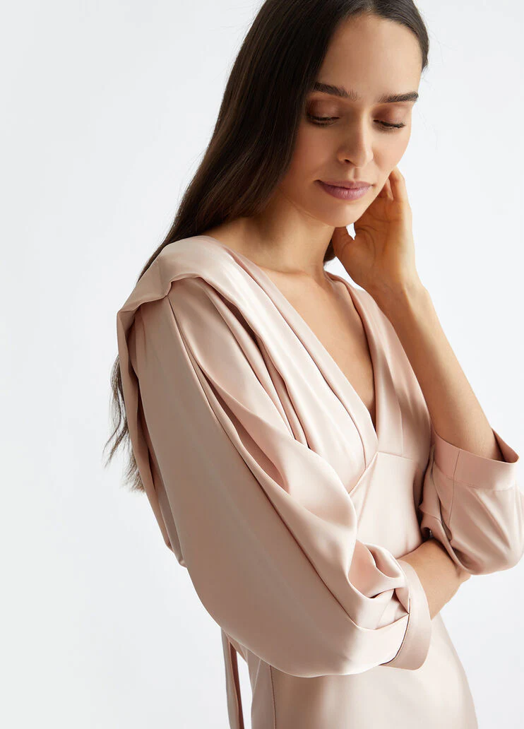 Long smart satin dress