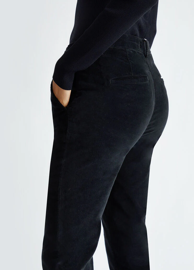 Flared velvet chinos