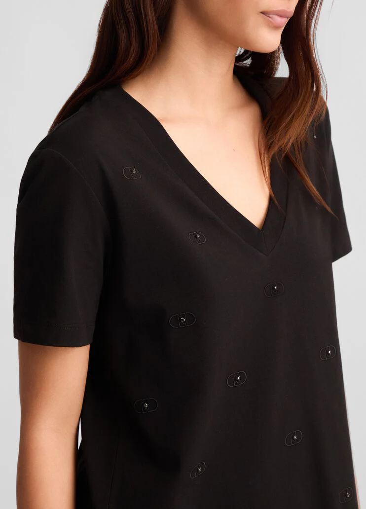 Cotton dress with logo