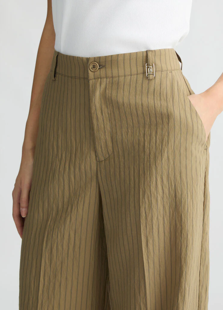 Striped flared trousers