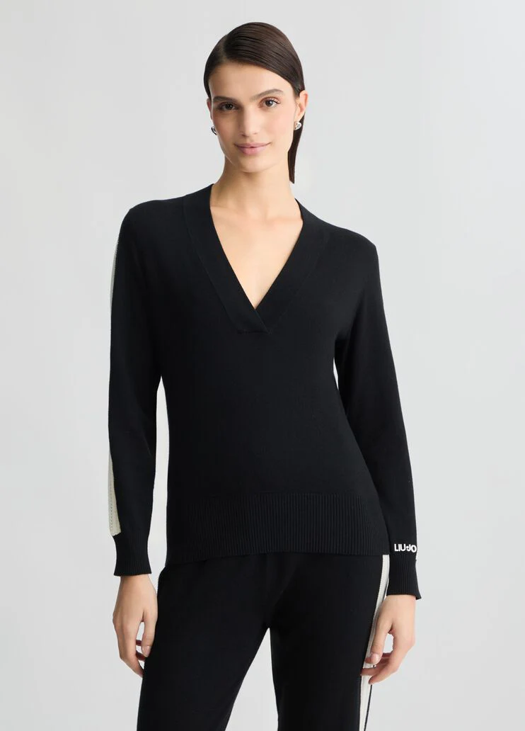 Cotton and wool sweater