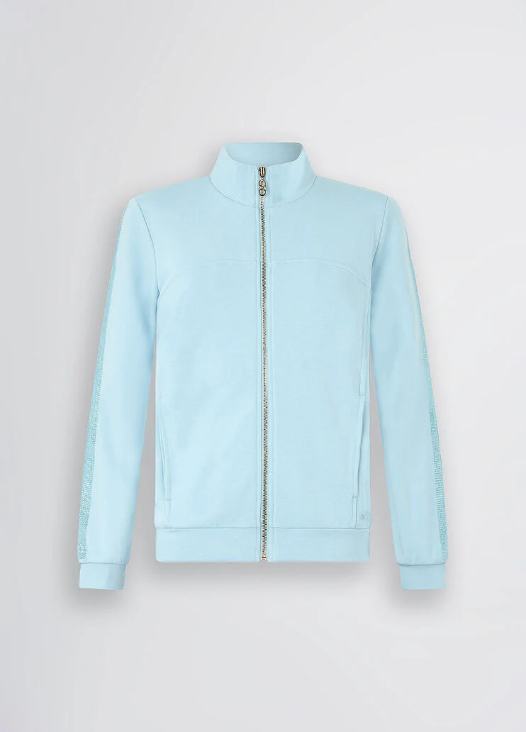 Light blue sweatshirt with rhinestones