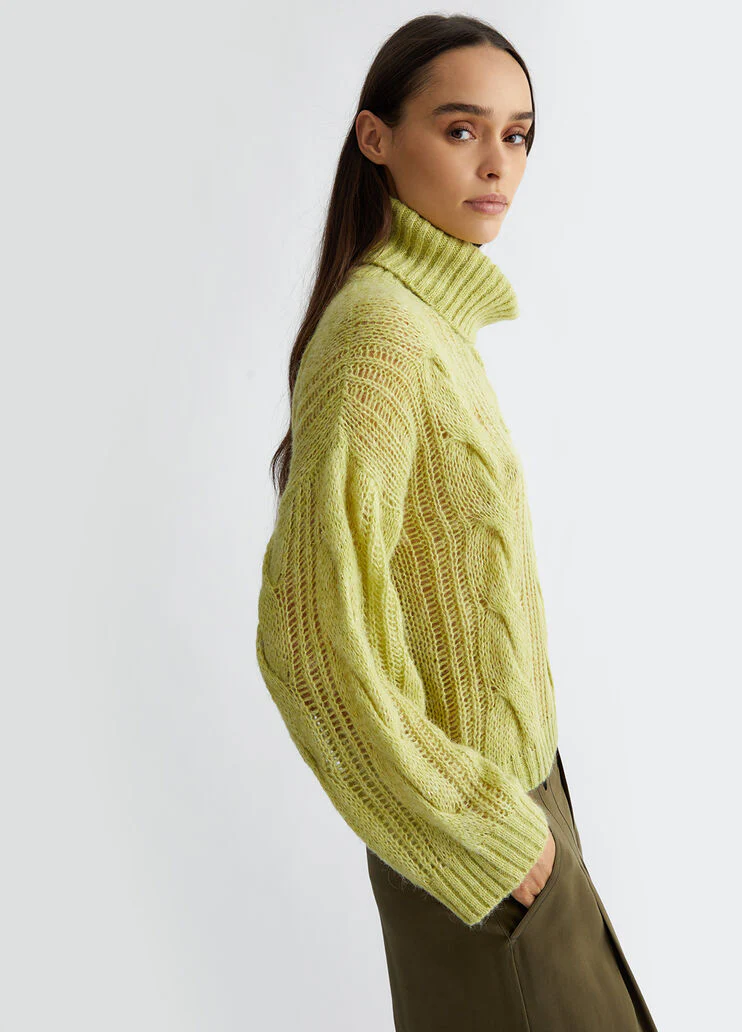 Alpaca and wool polo-neck