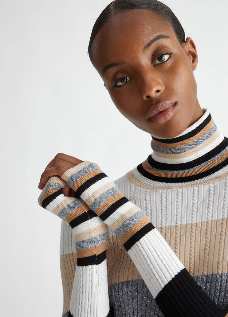 Striped turtleneck