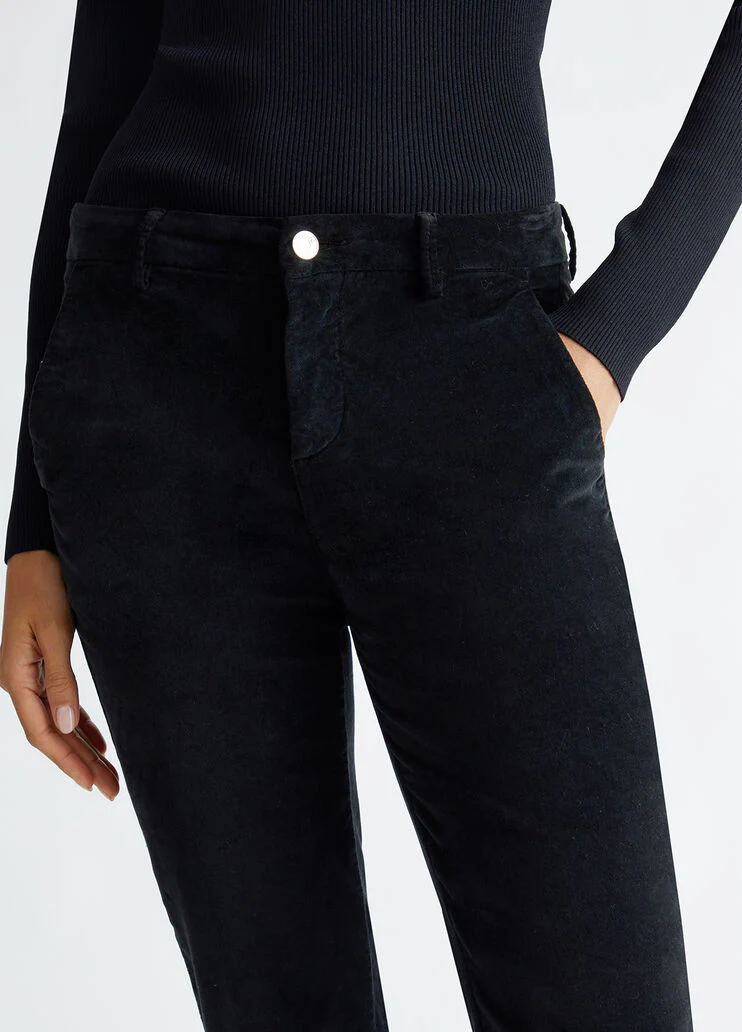 Flared velvet chinos