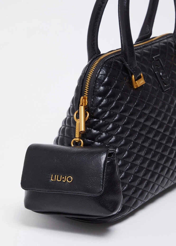 Glossy quilted handbag