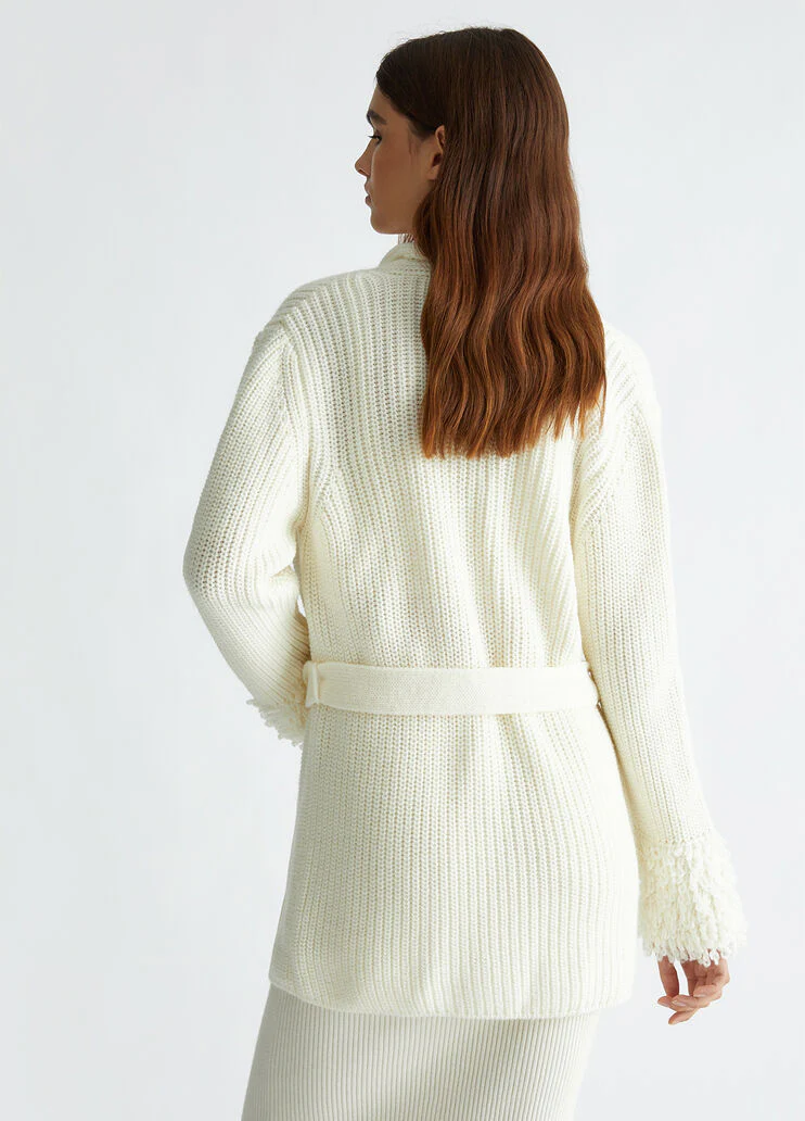 White wool cardigan