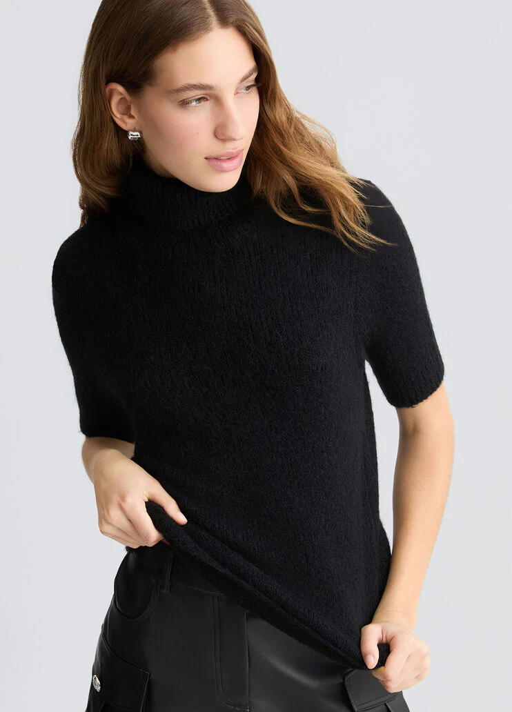 Black turtleneck with cut-out