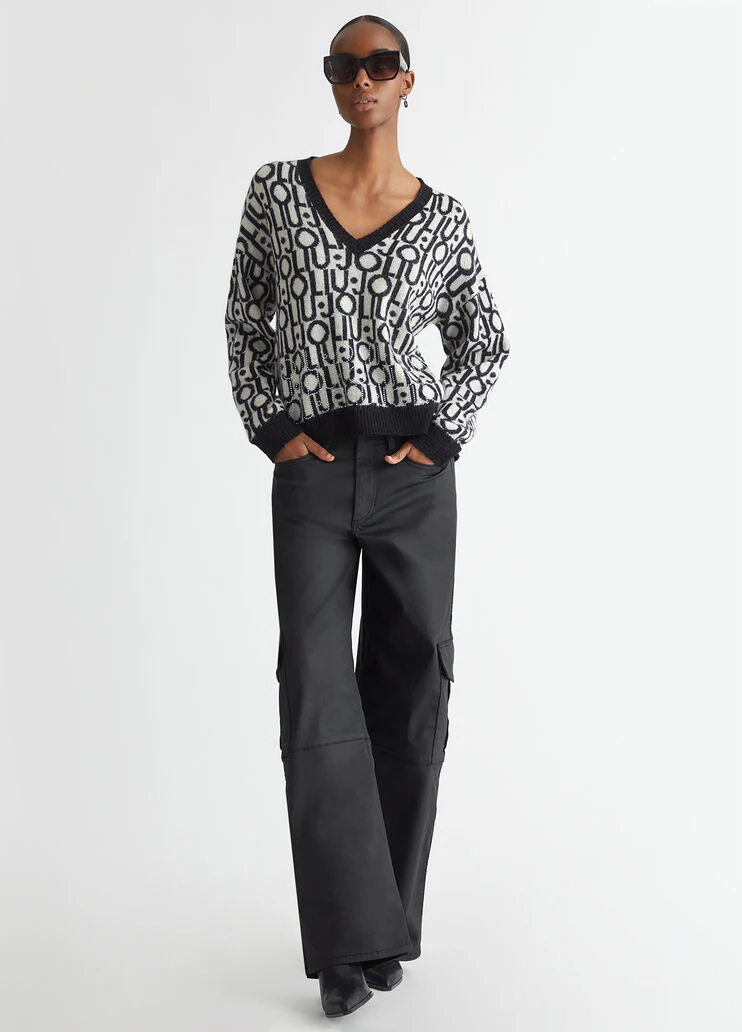 Coated fabric cargo trousers