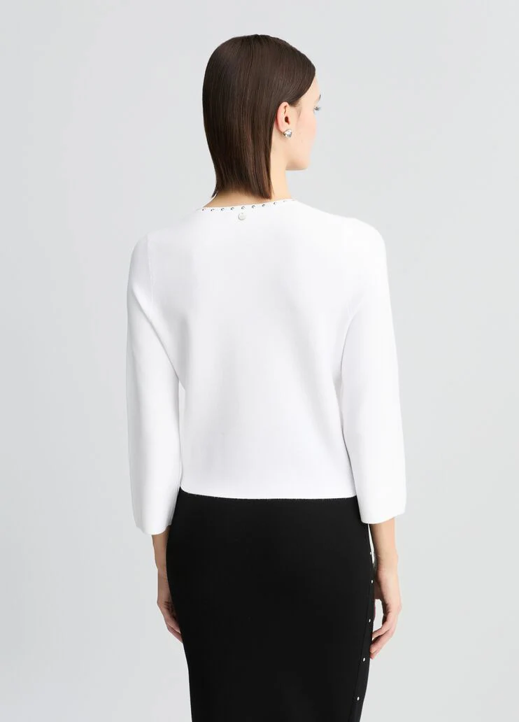 Knit jacket with studs