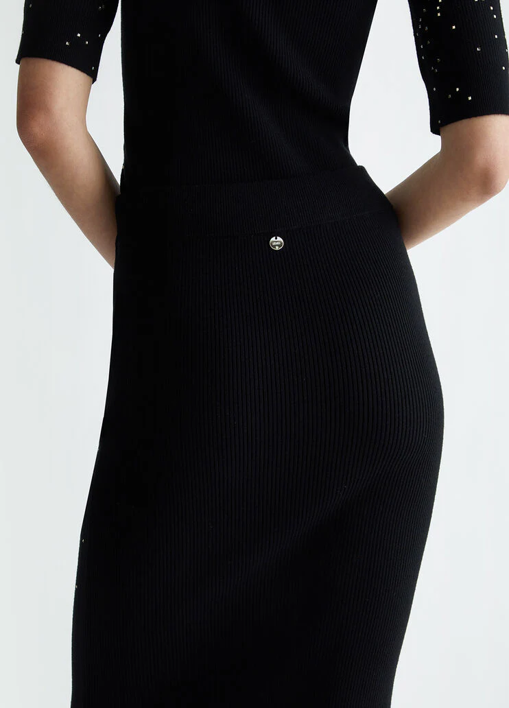 Midi skirt with dégradé rhinestones