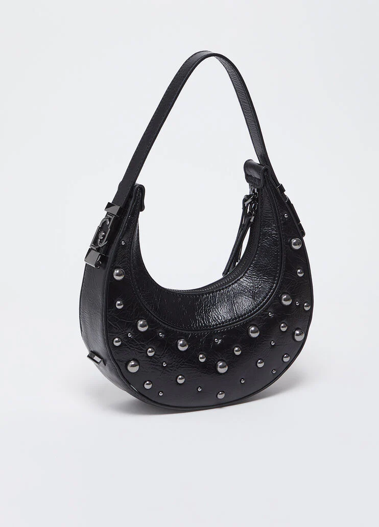 Studded glossy handbag