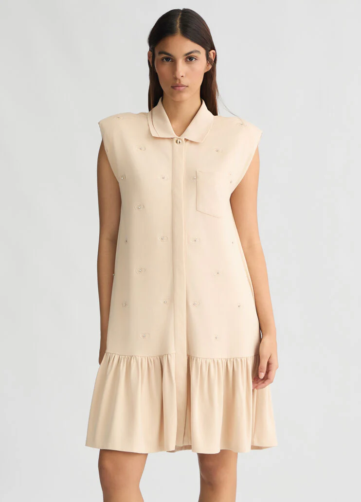 Shirt dress with logo