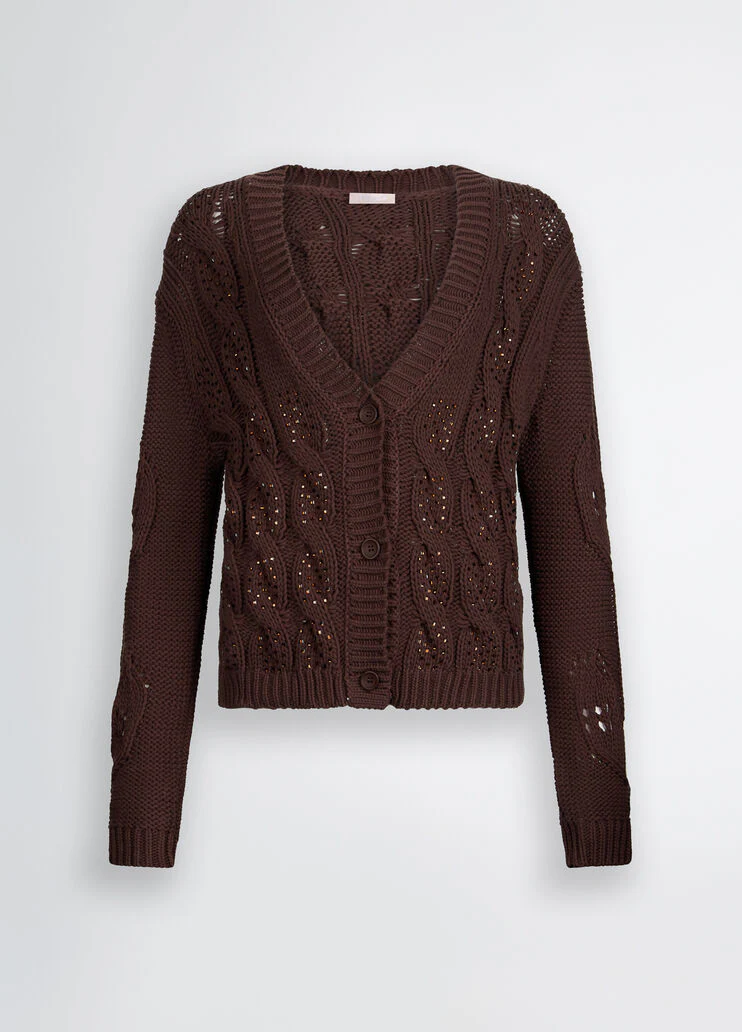 Cardigan with gemstones