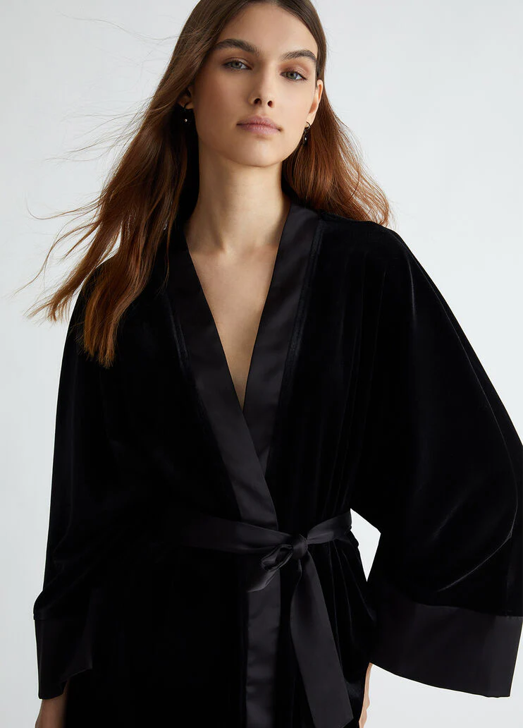 Velvet kimono jacket
