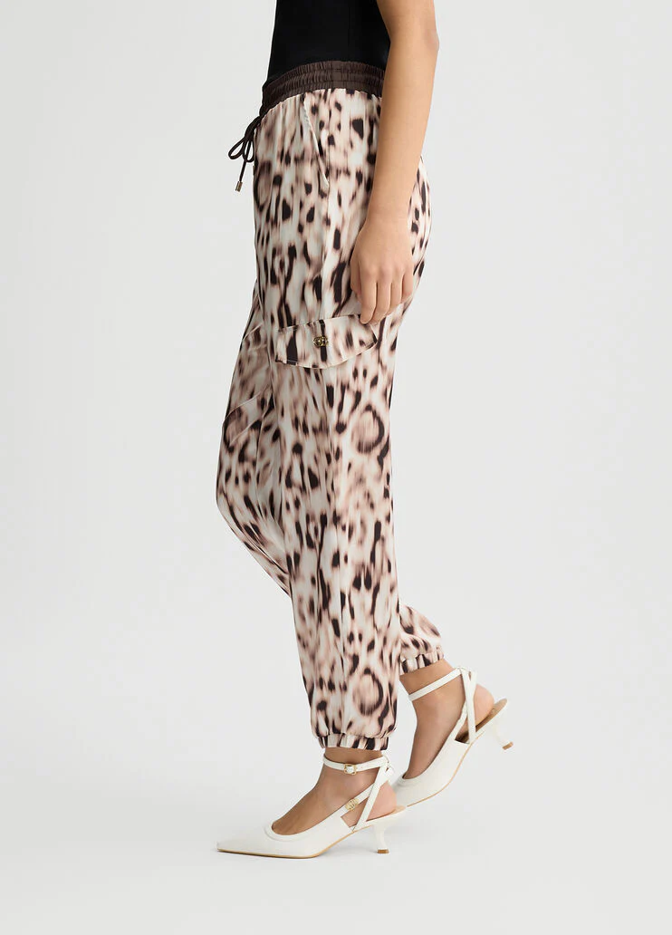 Printed satingging trousers