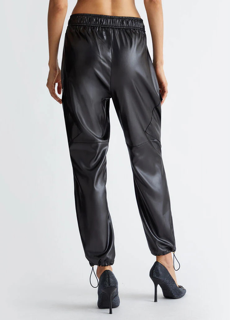 Jogging trousers in coated fabric
