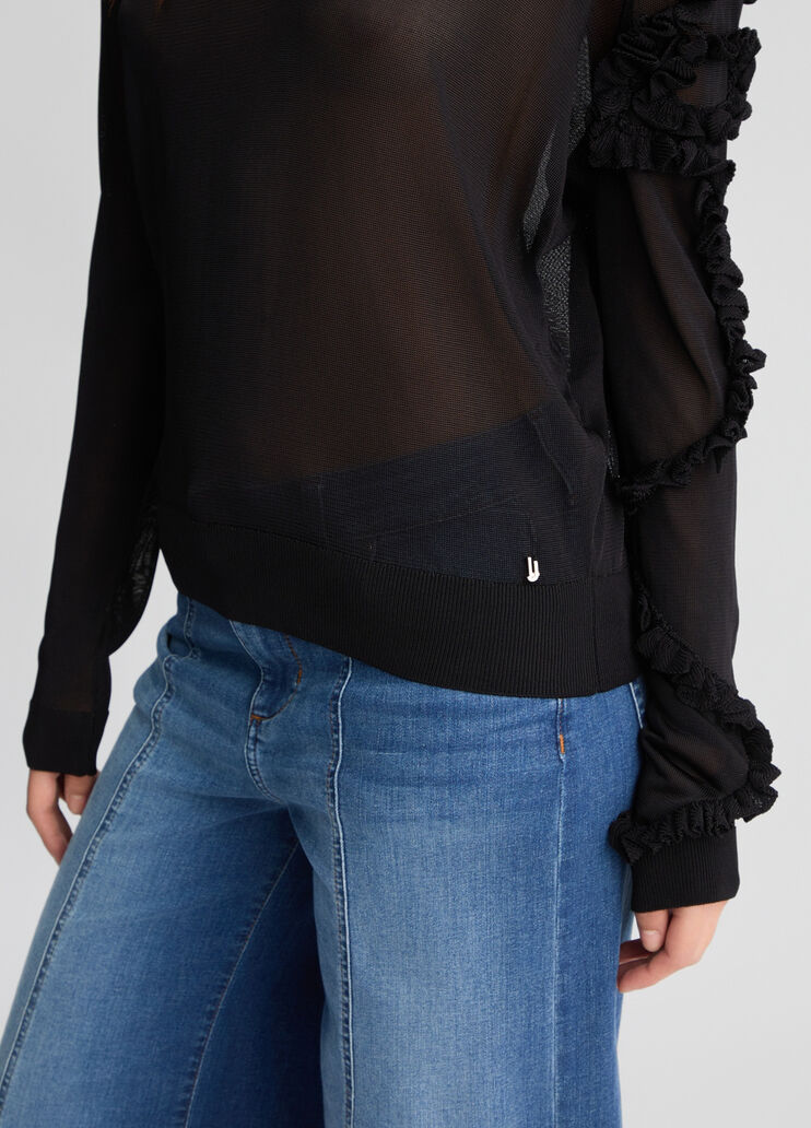 Black jumper with ruching