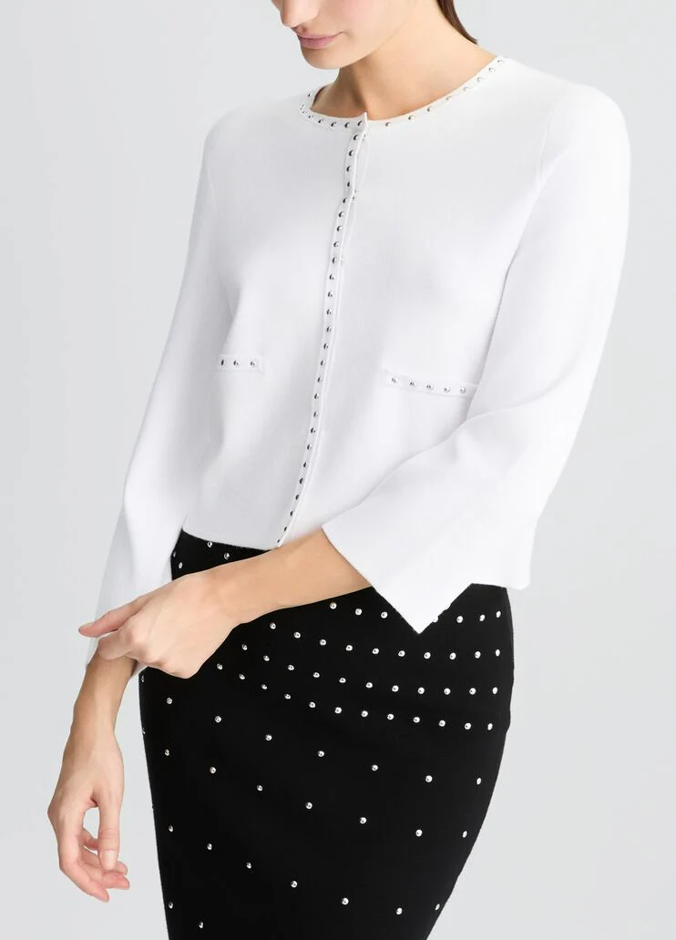 Knit jacket with studs