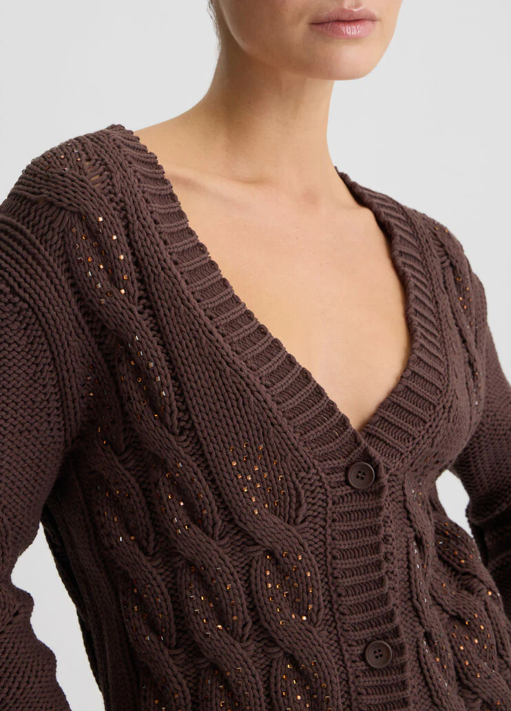 Cardigan with gemstones