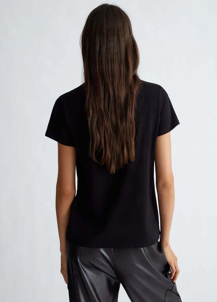 T-shirt with logo and gemstones