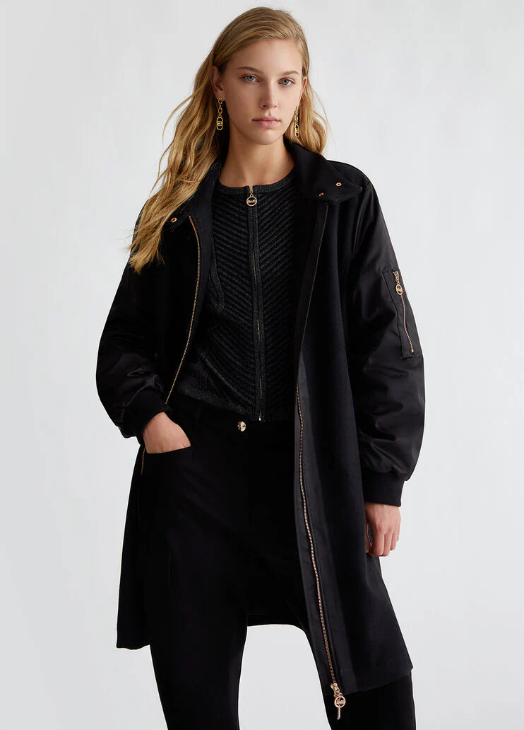 Wool and nylon coat