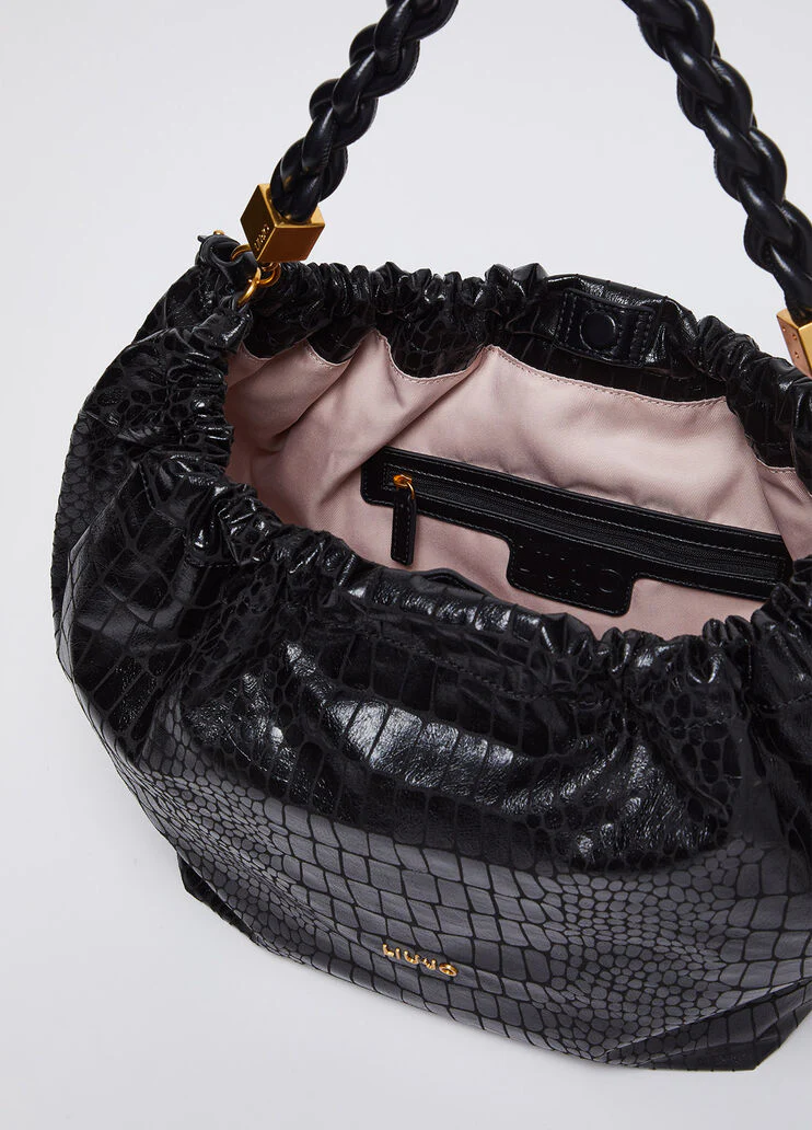 Crocodile-print handbag