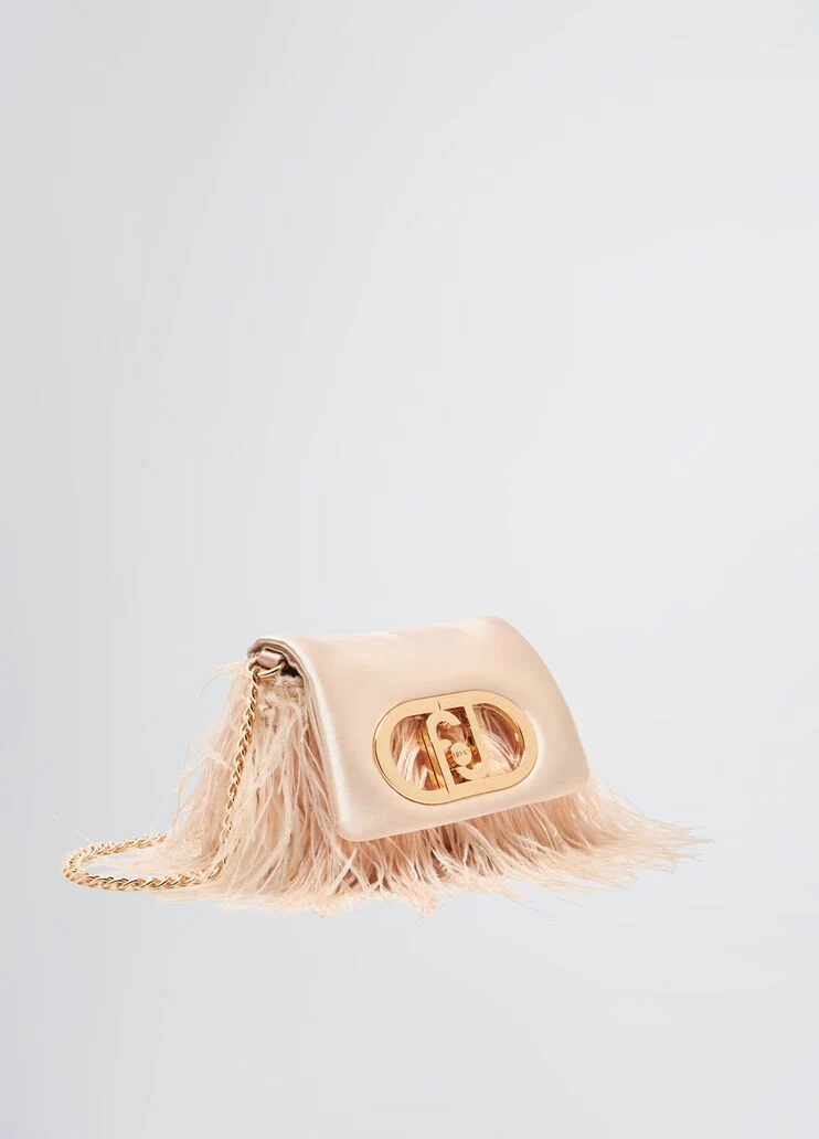 Mini LaPuffy bag with feathered detailing