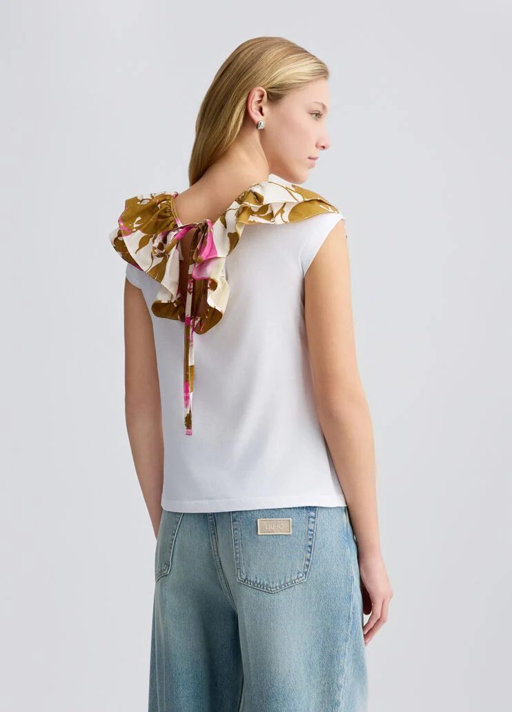 T-shirt with printed ruching