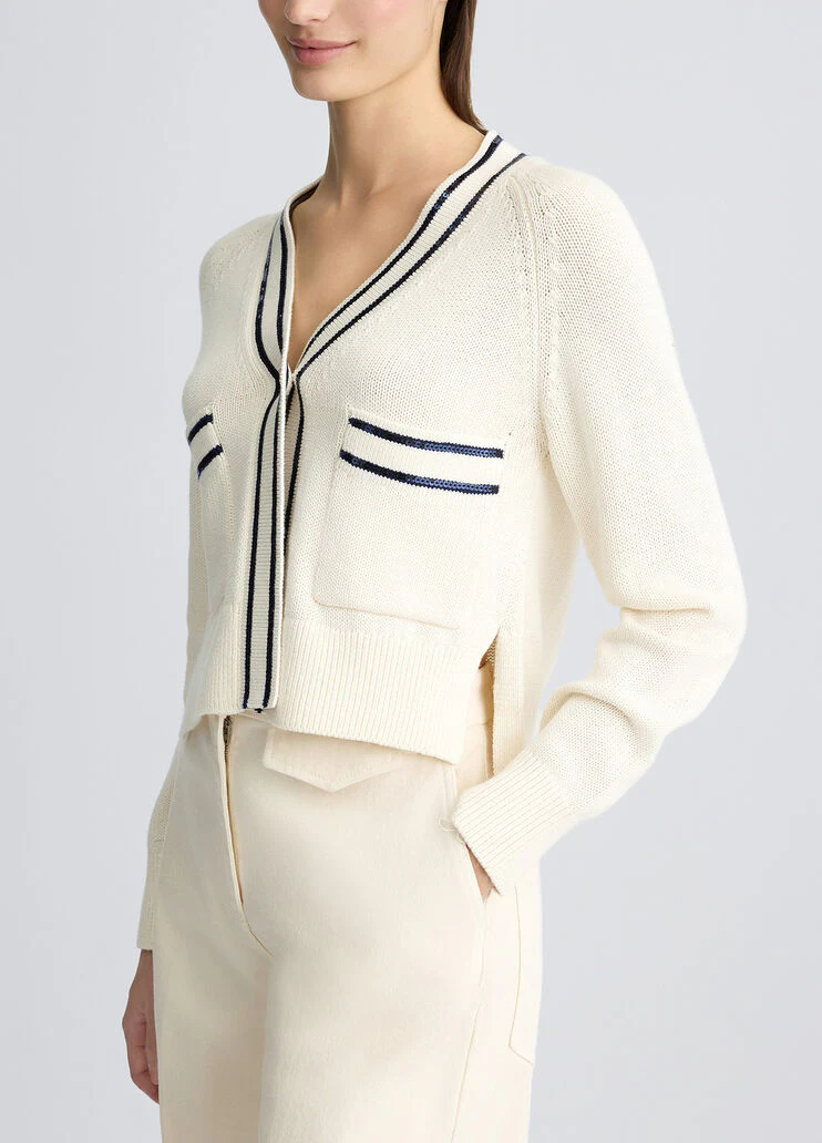 White cardigan with sequins